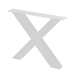 X-poot wit x vorm 75 bij 10 cm en hoogte 72 cm  van staal (koker 10 x 10 cm)