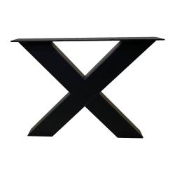 X-poot zwart x vorm 55 bij 8 cm en hoogte 40 cm  van staal (koker 8 x 8 cm) - 2 stuks
