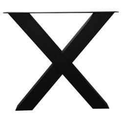 X-poot zwart x vorm 78 bij 10 cm en hoogte 72 cm  van staal (koker 10 x 10 cm)