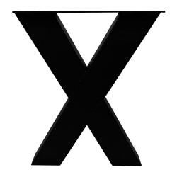 X-poot zwart x vorm 38 bij 8 cm en hoogte 43 cm  van staal (koker 8 x 8 cm) - 2 stuks