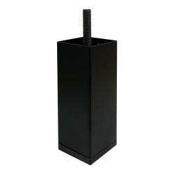 Meubelpoot zwart vierkant 4 bij 4 cm en hoogte 10 cm  van staal (M8)