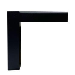 Meubelpoot zwart hoek 14 bij 14 cm en hoogte 13 cm  van staal (koker 2,5 x 2,5 cm)