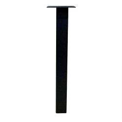 Tafelpoot zwart vierkant 8 bij 8 cm en hoogte 90 cm  van staal (koker 10 x 10 cm)
