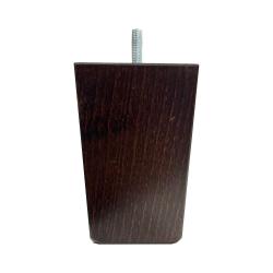 Meubelpoot bruin taps 7,5 bij 7,5 cm en hoogte 11,5 cm  van massief hout (M8)