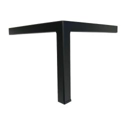 Meubelpoot zwart hoek 22 bij 22 cm en hoogte 16 cm  van staal (koker 3 x 3 cm)