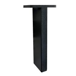 Meubelpoot zwart rechthoek 1,5 bij 4 cm en hoogte 14 cm  van staal (koker 1,5 x 4 cm)