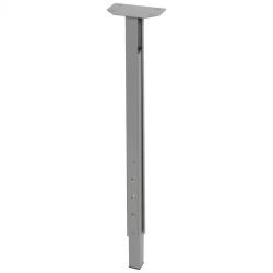 Tafelpoot grijs vierkant 3 bij 3 cm en hoogte 90 cm  van staal (koker 3 x 3 cm)